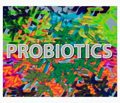 Good bacteria flora colon background. Probiotic, prebiotic, synbiotic Stock Illustration