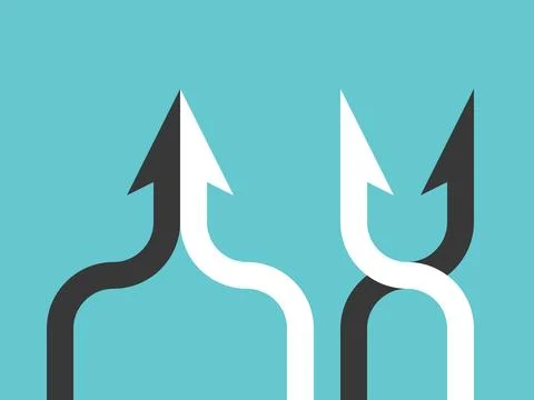 Good, bad teamwork, win-win Stock Illustration