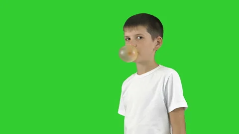 Good boy with a bubble gum, isolated Vidéo 96469929