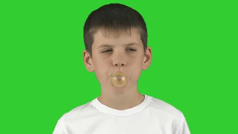 Good boy with a bubble gum, isolated Vidéo 96470242