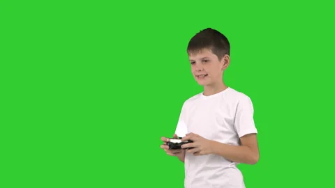 Good boy with a gamepad, isolated Vidéo 96405164