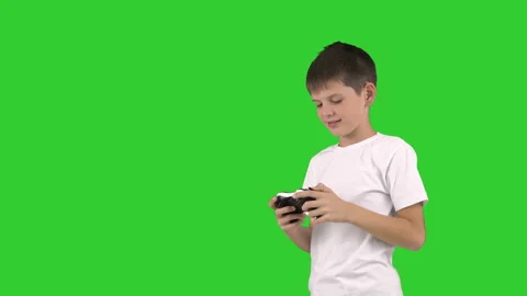 Good boy with a gamepad, isolated Vidéo 96405182