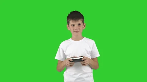 Good boy with a gamepad, isolated Vidéo 96405461
