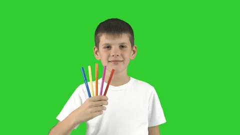 Good boy with markers, isolated Vidéo 96469550