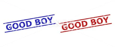 GOOD BOY Seals with Unclean Surface and Parallel Lines Illustration ...