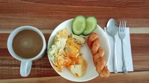 Good Breakfast. Stock Footage 322629828