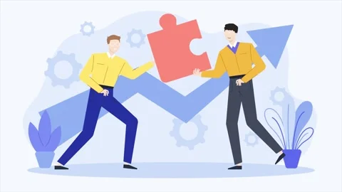 Good business teamwork solving problem concept illustration business animated Stock Footage 282943236