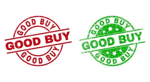GOOD BUY Round Watermarks Using Rubber Style 스톡 일러스트