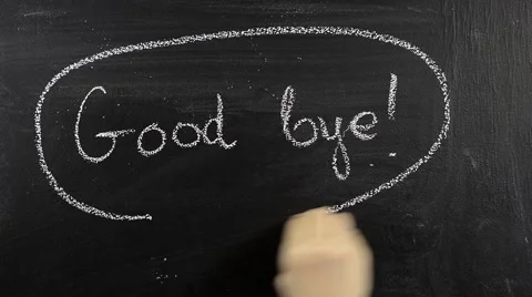 Good bye on blackboard chalkboard Stock Footage 42616103