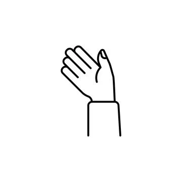 Good bye hand vector icon. Hand gesture icon line style Stock Illustration