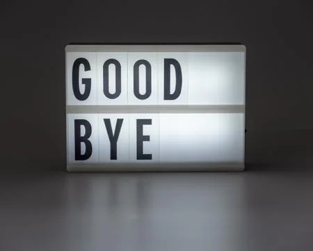 'GOOD BYE' in retro lightbox Stock Photos