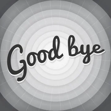 Good bye  typography BW old movie screen vector Ilustração Stock