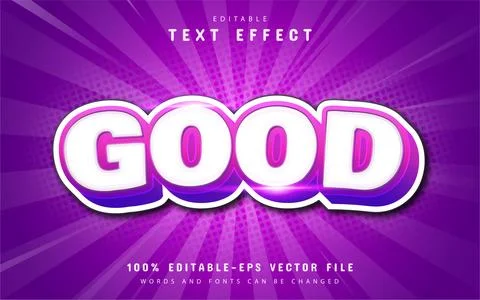 Good cartoon text effect with purple gradient Stock Illustration