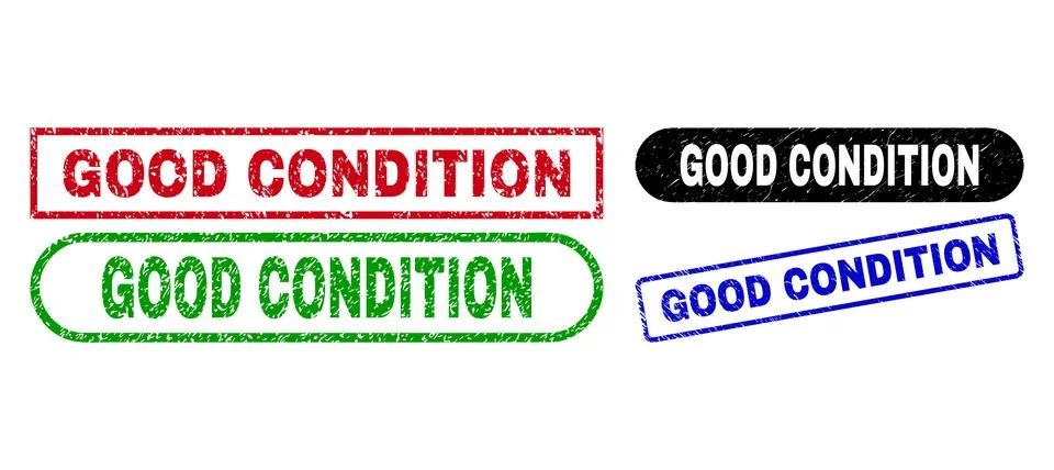 GOOD CONDITION Rectangle Watermarks with Rubber Texture Stock Illustration