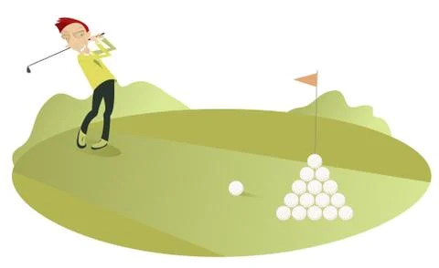 Good day for playing golf Stock Illustration