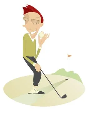 Good day for playing golf Stock Illustration