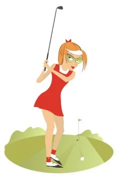 Good day for playing golf Stock Illustration