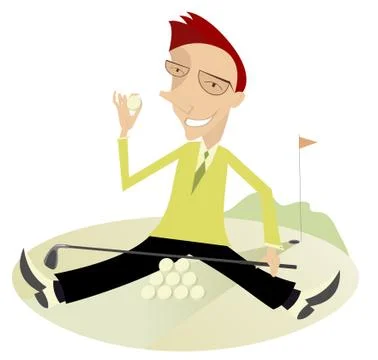 Good day for playing golf Stock Illustration