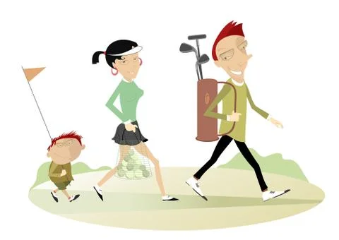 Good day for playing golf Stock Illustration