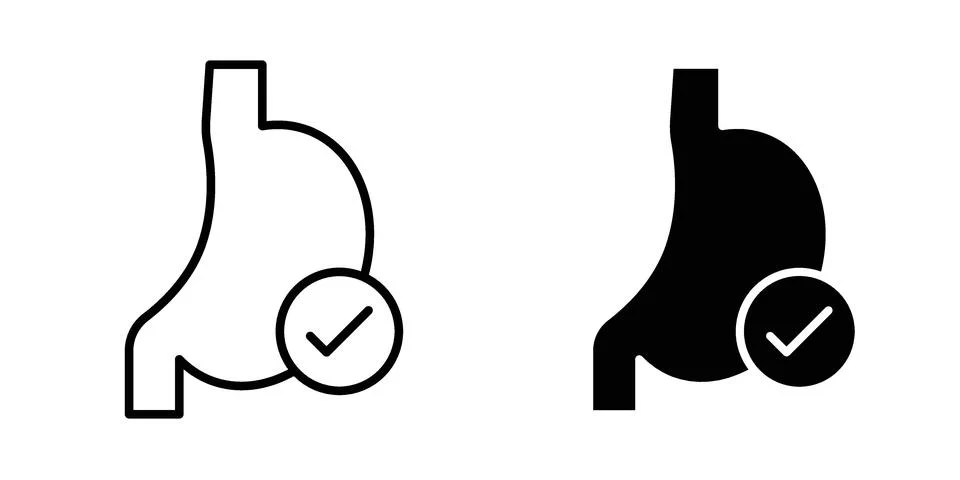 Good digestion icon vector concepts, line and silhouette style Stock Illustration