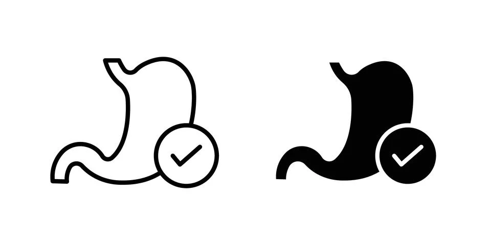 Good digestion icon vector template set in black Stock Illustration