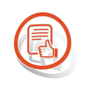 Good document sign sticker, orange Stock Illustration