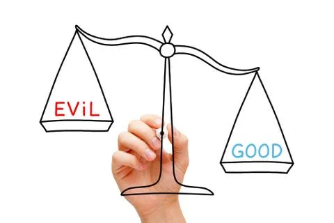 Good Evil Scale Concept Foto stock