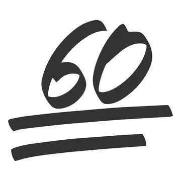 Good exam score black marker symbol, 60 points test score hand drawn Stock Illustration