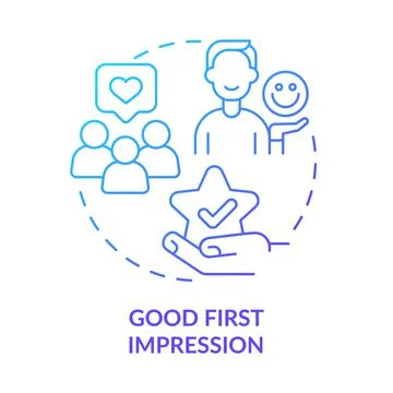 Good first impression blue gradient concept icon 스톡 일러스트