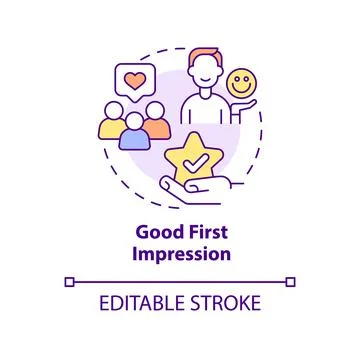 Good first impression concept icon 스톡 일러스트