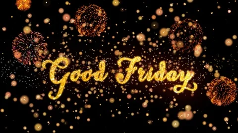 Good Friday Abstract particles and glitter fireworks greeting card text Stock-Footage 92356430