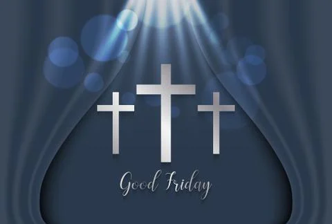 Good Friday. Background with silver cross on luxury curtain イラスト素材