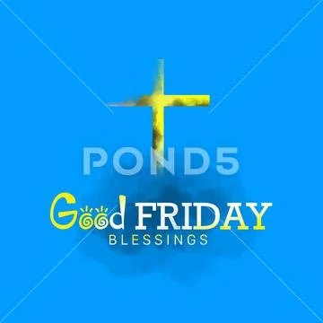 Good Friday Blessings with a Stylized Cross and Spiritual Message PSD 템플릿