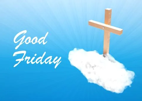 Good Friday clouds background with crosses Stock Illustration