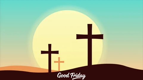 Good friday crosses landscape Video stock 330430476