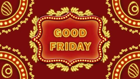 Good Friday easter holiday blessings on red decorated background with eggs 스톡 일러스트