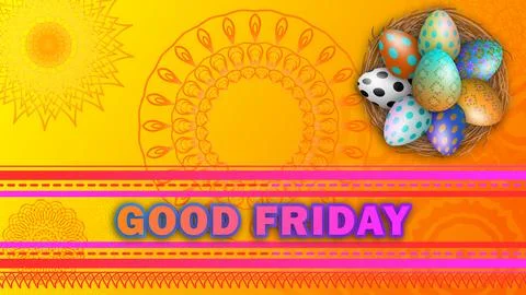 Good Friday easter holiday blessings on yellow and orange gradient Illustrazione stock