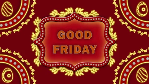 Good Friday easter holiday celebration blessings on red texture with decora.. Stock Footage 268470405