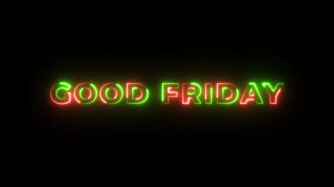 Good Friday Neon Text advertisement promo animation video with dark background . Stock Footage 295978018