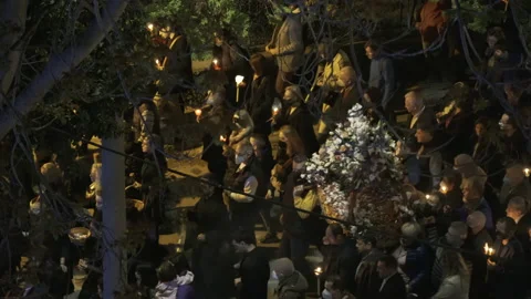 Good Friday Orthodox Easter Epitaph procession in Thessaloniki, Greece. Stock Footage 185024311