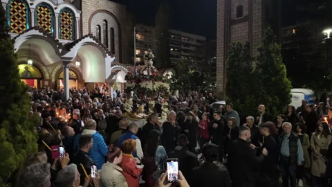 Good Friday Orthodox Easter Epitaph procession. Stock Footage 307046562