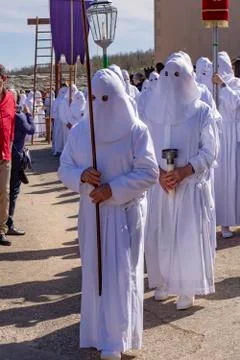 Good Friday Procession , Bercianos de Aliste in Zamora , Spain Stock Photos