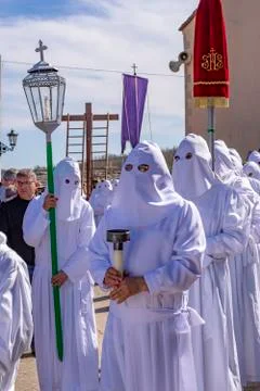 Good Friday Procession , Bercianos de Aliste in Zamora , Spain Stock Photos