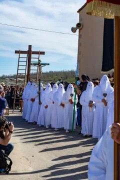 Good Friday Procession , Bercianos de Aliste in Zamora , Spain Stock Photos