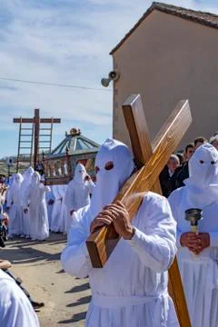 Good Friday Procession , Bercianos de Aliste in Zamora , Spain Stock Photos