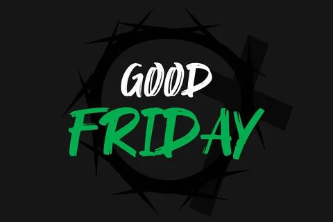 Good Friday typography on the crown of thorns symbol Stock Illustration