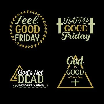 Good Friday typography vector art illustration bundle Stock Illustration