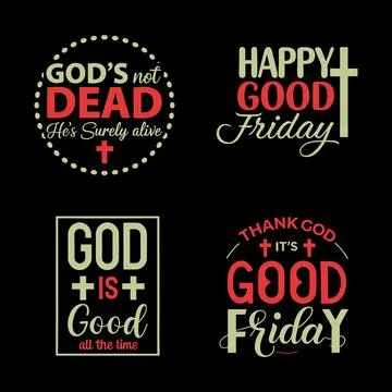 Good Friday typography vector art illustration bundle Illustrazione stock