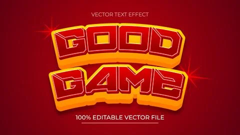 Good Game Editable text effect in futuristic games style red and orange color Illustrazione stock