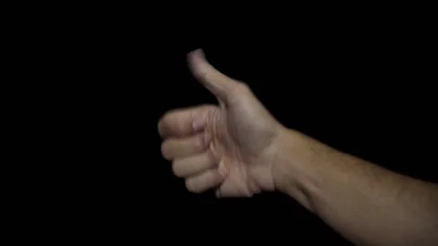 Good Handsign Black Background Stock Footage 153024054